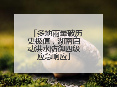 多地雨量破历史极值，湖南启动洪水防御四级应急响应