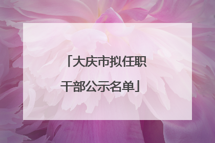大庆市拟任职干部公示名单