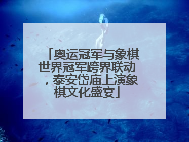 奥运冠军与象棋世界冠军跨界联动，泰安岱庙上演象棋文化盛宴