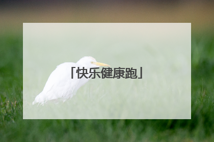 快乐健康跑