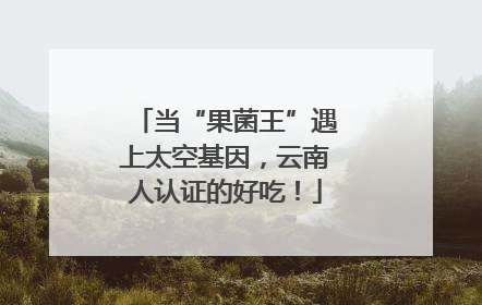 当“果菌王”遇上太空基因，云南人认证的好吃！