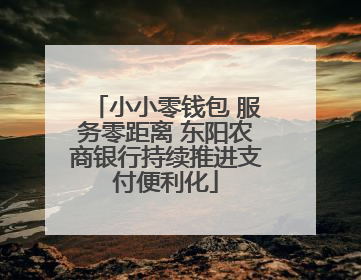 小小零钱包 服务零距离 东阳农商银行持续推进支付便利化