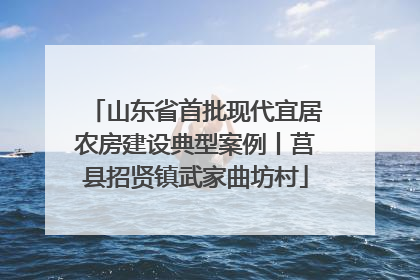 山东省首批现代宜居农房建设典型案例丨莒县招贤镇武家曲坊村