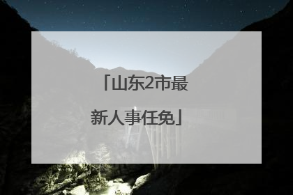 山东2市最新人事任免