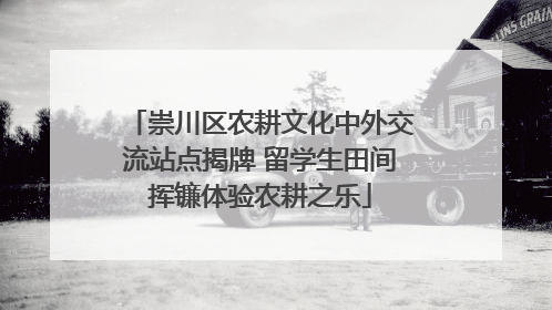 崇川区农耕文化中外交流站点揭牌 留学生田间挥镰体验农耕之乐