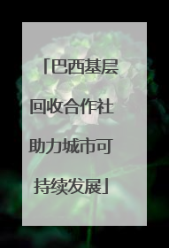 巴西基层回收合作社助力城市可持续发展