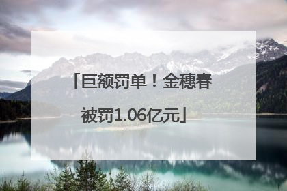 巨额罚单！金穗春被罚1.06亿元
