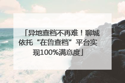 异地查档不再难！聊城依托“在鲁查档”平台实现100%满意度