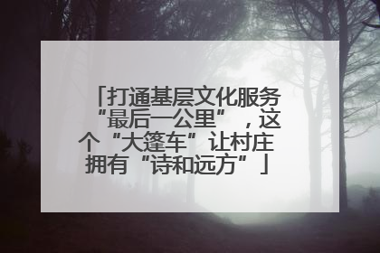 打通基层文化服务“最后一公里”，这个“大篷车”让村庄拥有“诗和远方”