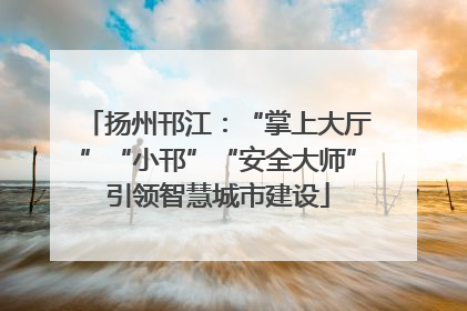 扬州邗江：“掌上大厅”“小邗”“安全大师”引领智慧城市建设