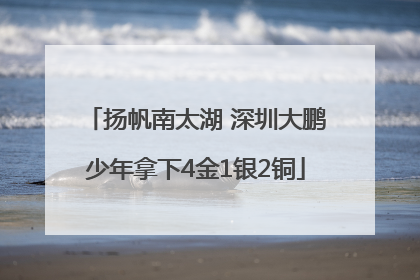 扬帆南太湖 深圳大鹏少年拿下4金1银2铜