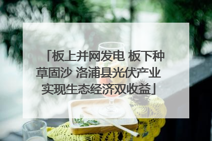 板上并网发电 板下种草固沙 洛浦县光伏产业实现生态经济双收益