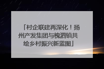 村企联建再深化！扬州产发集团与槐泗镇共绘乡村振兴新蓝图