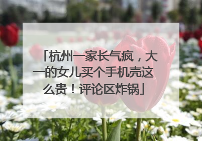 杭州一家长气疯，大一的女儿买个手机壳这么贵！评论区炸锅