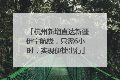 杭州新增直达新疆伊宁航线，只需6小时，实现便捷出行
