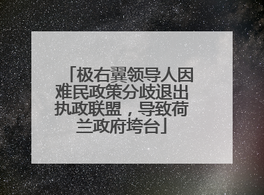 极右翼领导人因难民政策分歧退出执政联盟，导致荷兰政府垮台