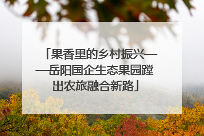 果香里的乡村振兴——岳阳国企生态果园蹚出农旅融合新路