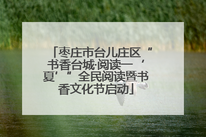 枣庄市台儿庄区“书香台城·阅读一‘夏’”全民阅读暨书香文化节启动