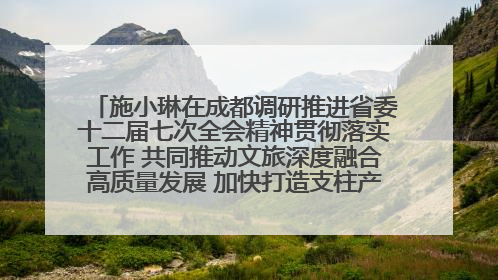 施小琳在成都调研推进省委十二届七次全会精神贯彻落实工作 共同推动文旅深度融合高质量发展 加快打造支柱产业民生产业幸福产业
