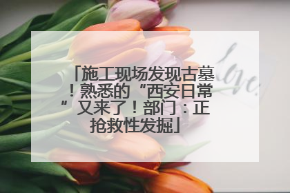 施工现场发现古墓！熟悉的“西安日常”又来了！部门：正抢救性发掘
