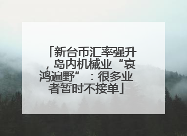 新台币汇率强升，岛内机械业“哀鸿遍野”：很多业者暂时不接单