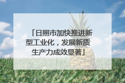 日照市加快推进新型工业化，发展新质生产力成效显著
