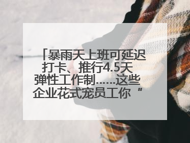 暴雨天上班可延迟打卡、推行4.5天弹性工作制……这些企业花式宠员工你“慕”了吗？