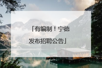 有编制！宁德发布招聘公告
