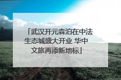 武汉开元森泊在中法生态城盛大开业 华中文旅再添新地标