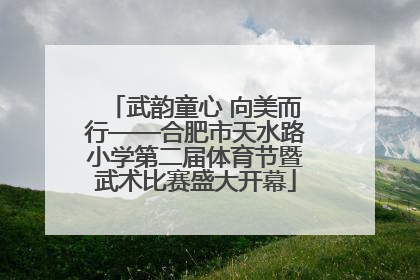 武韵童心 向美而行——合肥市天水路小学第二届体育节暨武术比赛盛大开幕