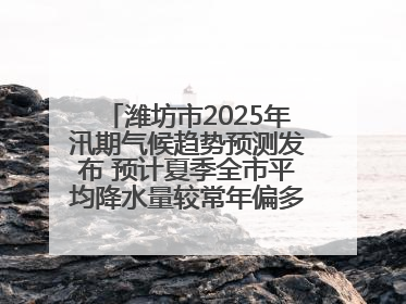 潍坊市2025年汛期气候趋势预测发布 预计夏季全市平均降水量较常年偏多1～2成