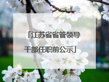 江苏省省管领导干部任职前公示
