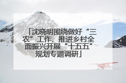 沈晓明围绕做好“三农”工作、推进乡村全面振兴开展“十五五”规划专题调研