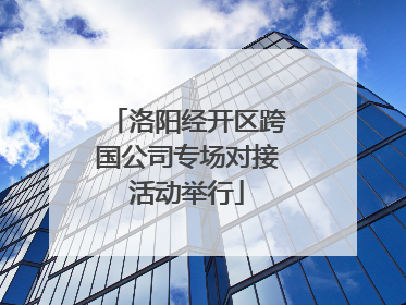 洛阳经开区跨国公司专场对接活动举行