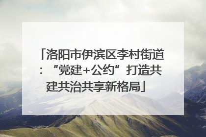 洛阳市伊滨区李村街道：“党建+公约”打造共建共治共享新格局