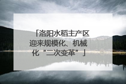 洛阳水稻主产区迎来规模化、机械化“二次变革”