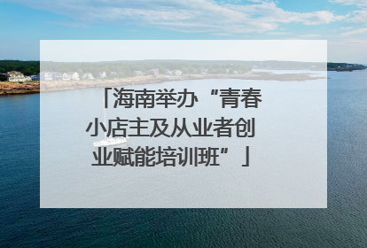 海南举办“青春小店主及从业者创业赋能培训班”