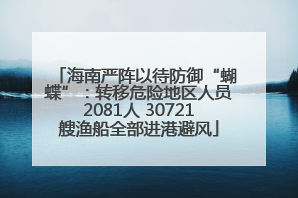 海南严阵以待防御“蝴蝶”：转移危险地区人员2081人 30721艘渔船全部进港避风