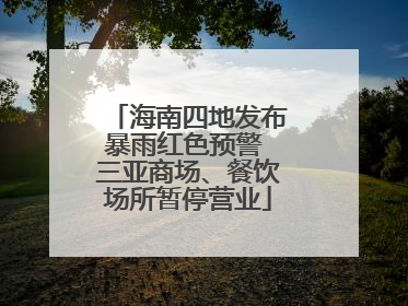 海南四地发布暴雨红色预警 三亚商场、餐饮场所暂停营业
