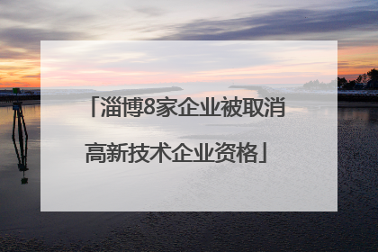 淄博8家企业被取消高新技术企业资格