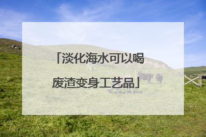 淡化海水可以喝 废渣变身工艺品