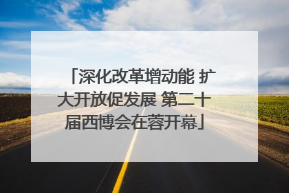 深化改革增动能 扩大开放促发展 第二十届西博会在蓉开幕
