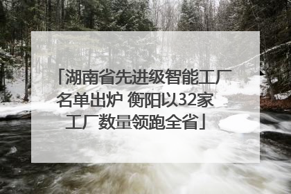 湖南省先进级智能工厂名单出炉 衡阳以32家工厂数量领跑全省