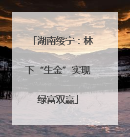 湖南绥宁：林下“生金”实现绿富双赢