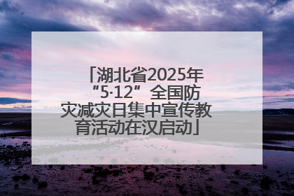 湖北省2025年“5·12”全国防灾减灾日集中宣传教育活动在汉启动