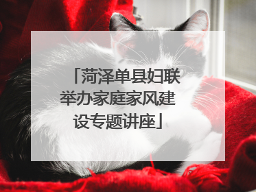 菏泽单县妇联举办家庭家风建设专题讲座