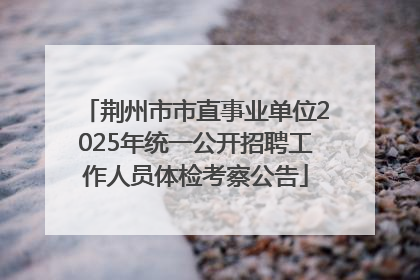 荆州市市直事业单位2025年统一公开招聘工作人员体检考察公告