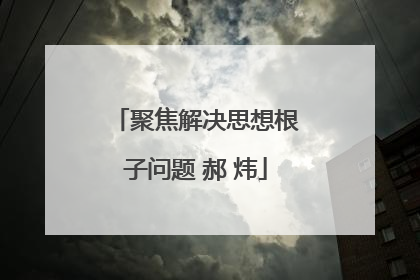 聚焦解决思想根子问题 郝 炜
