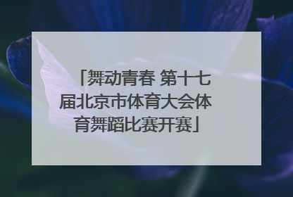 舞动青春 第十七届北京市体育大会体育舞蹈比赛开赛