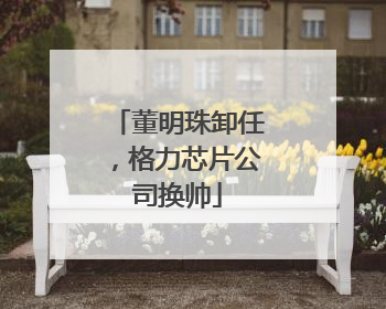 董明珠卸任，格力芯片公司换帅